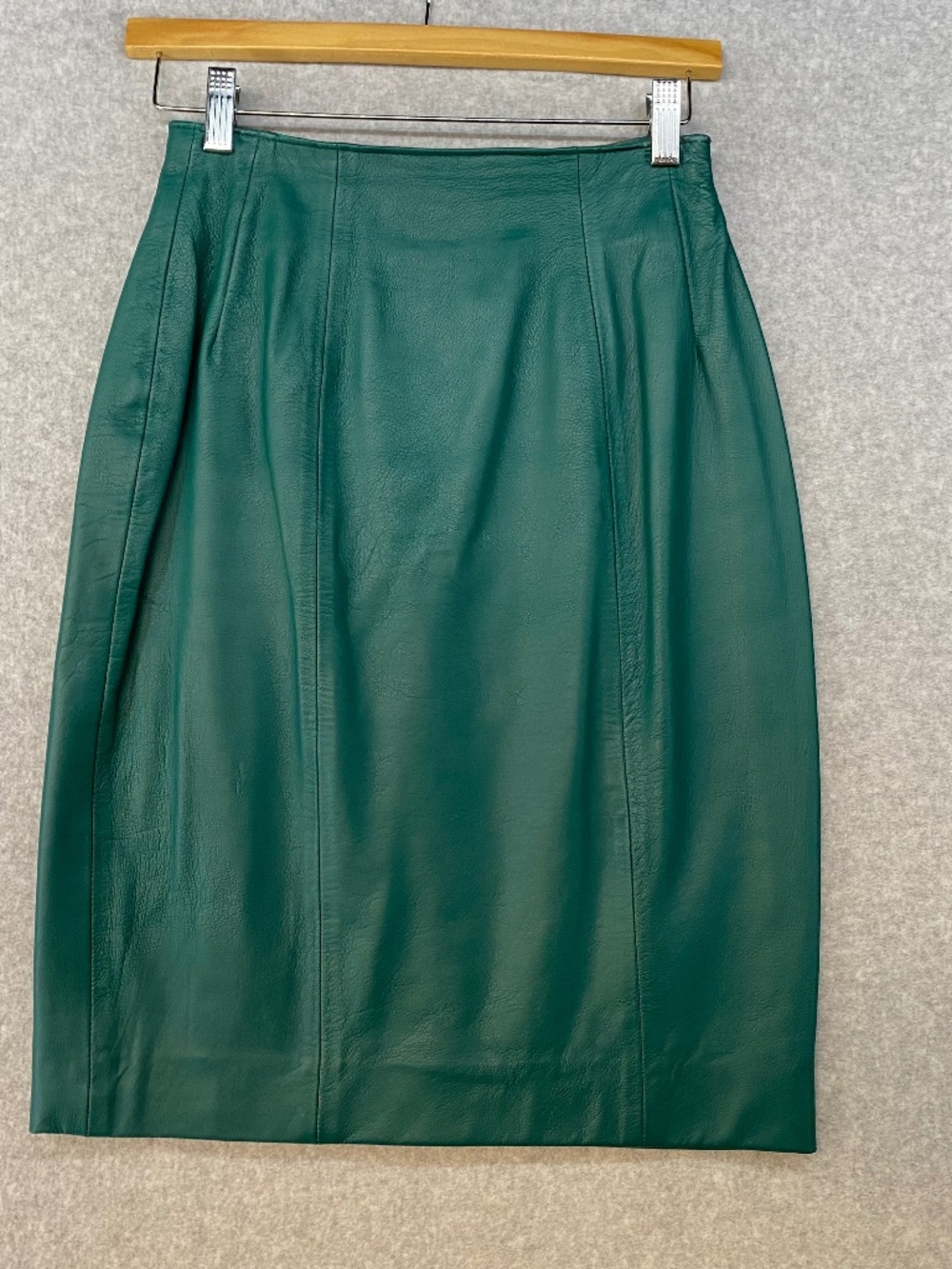 Liz Roberts Robert Elliot Size 8 Leather Skirt • Teal Aqua • Pencil • Vintage